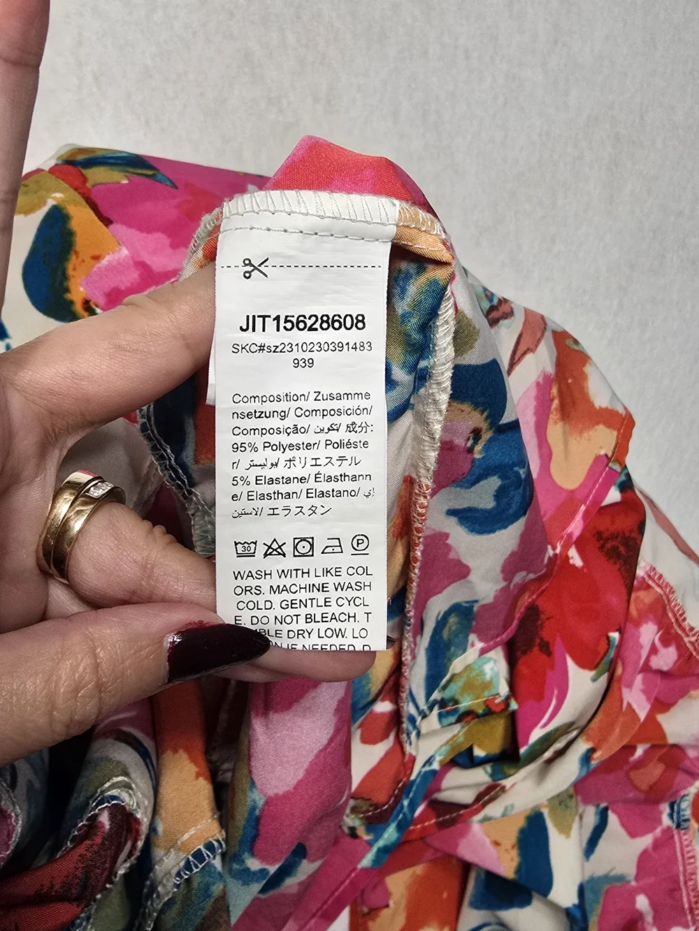 SHEIN Floral Halter Maxi Dress in Pink, Orange & Blue 1XL